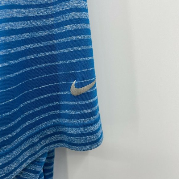 Nike Golf Tour Performance Short Sleeve Striped Polo Shirt Mens Medium Blue - Picture 5 of 10